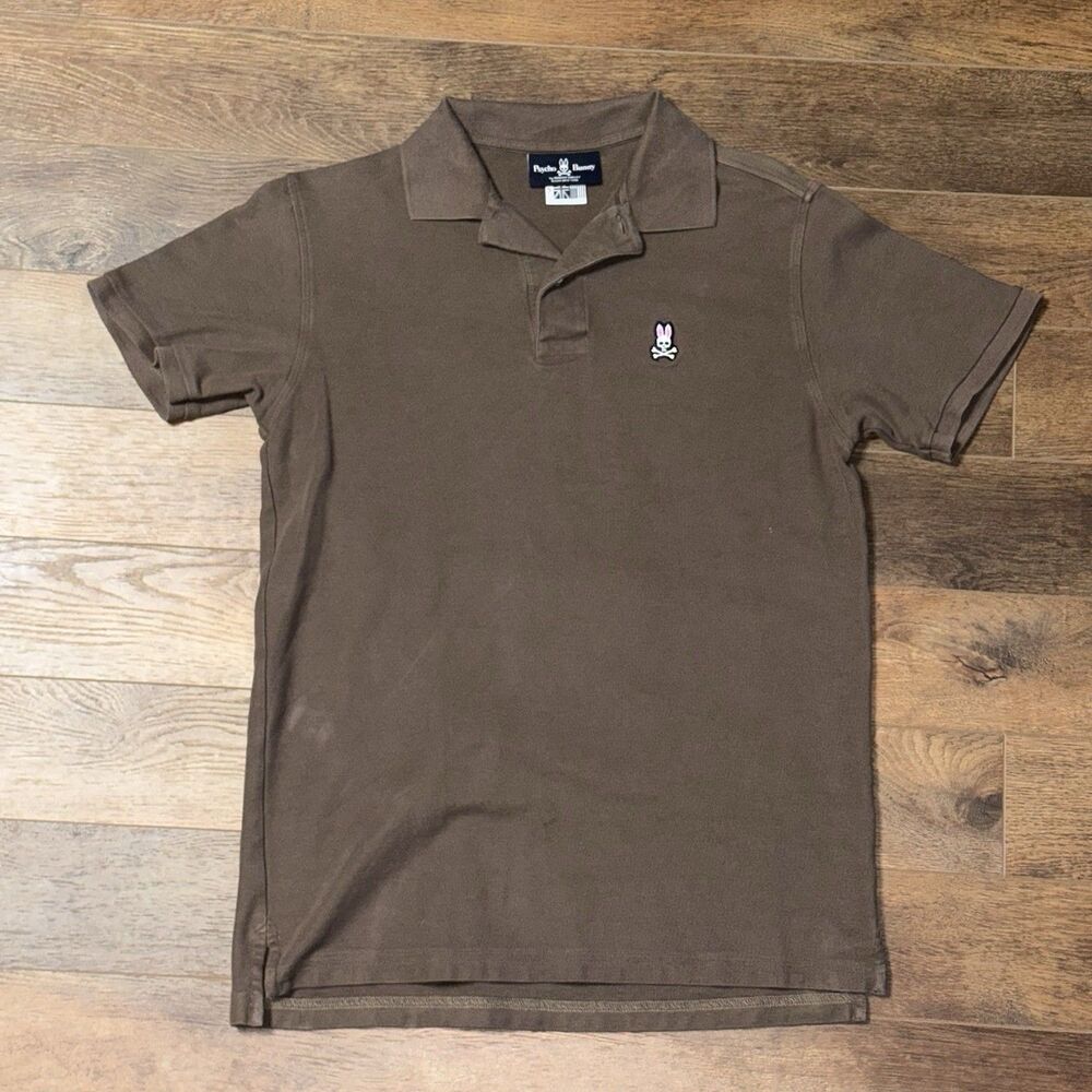Psycho Bunny Men’s Classic Pique Polo Shirt Brown Sz Medium